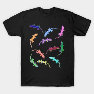 Glitchy Geckos doodle Pattern T-Shirt